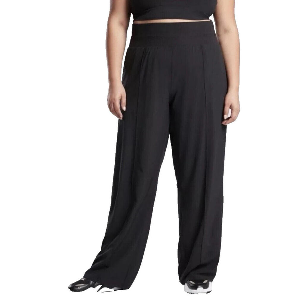 Athleta Nolita Wide Leg Pants Womens Plus 26 Tuxedo Stripe Black High Waist - Picture 1 of 5